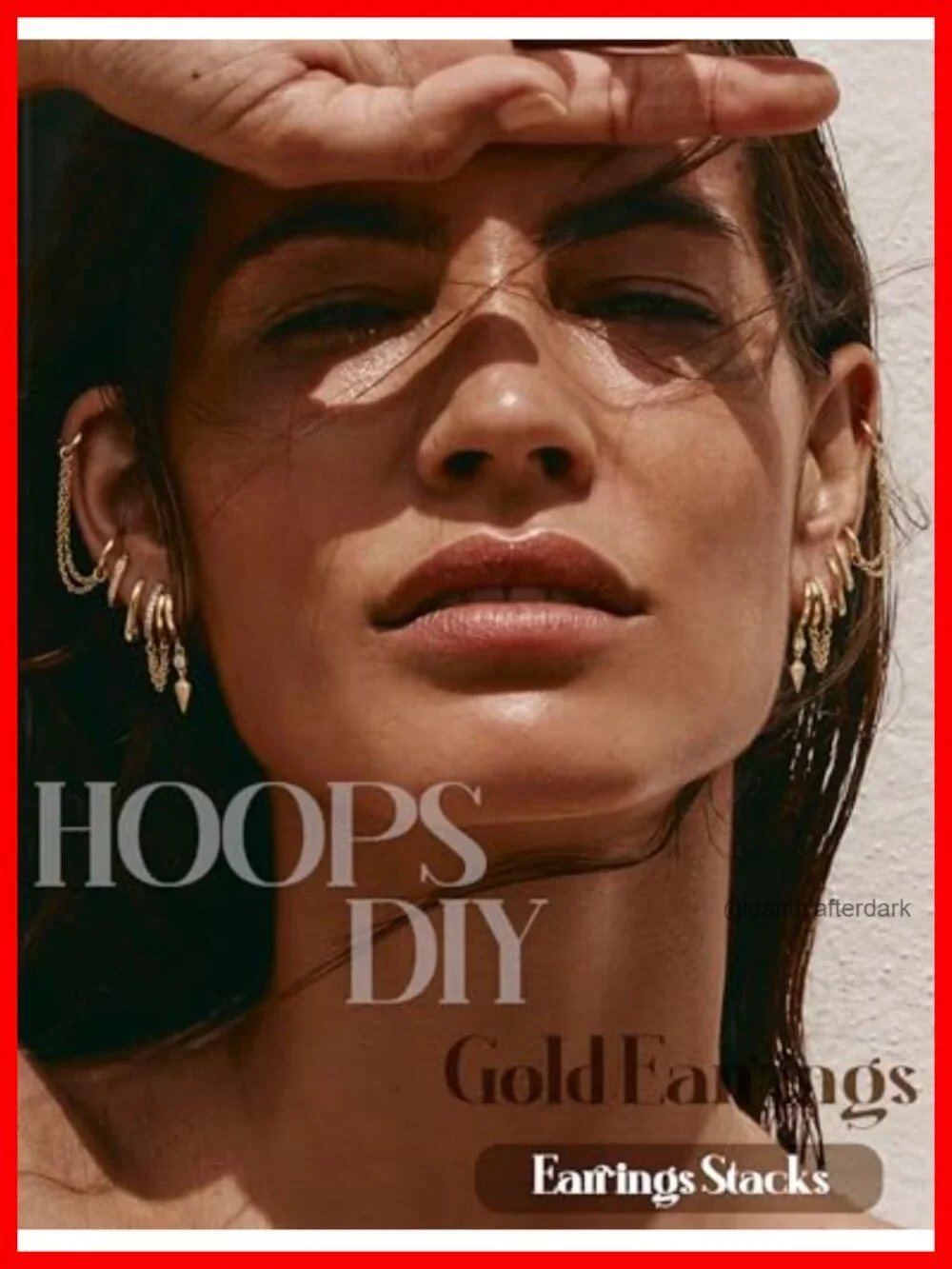 14K Gold Plated Hoop Earring Stacks Set of 5 Dainty Hypoallergenic